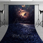 Aperturee Aperturee Enchanted Forest Butterflies Sweep Photography Backdrop with Cobblestone Floor Magical Glowing Insects at Night Photo