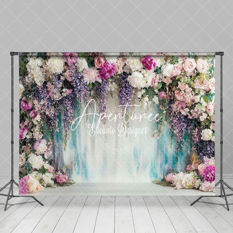 Aperturee - Aperturee Enchanting Spring Flower Photography Fabric Backdrop
