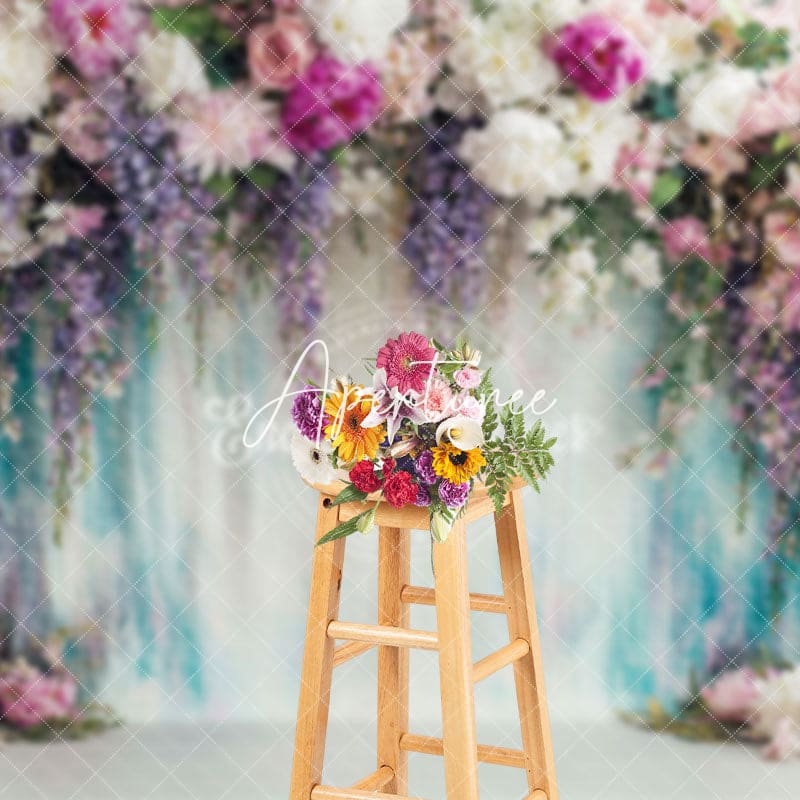 Aperturee - Aperturee Enchanting Spring Flower Photography Fabric Backdrop