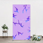 Aperturee - Aperturee Energetic Purple and Blue Gradient Lightning Pattern Rectangle Arch Backdrop Modern Abstract Event Decor.