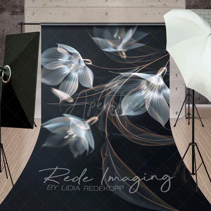 Aperturee - Aperturee Ethereal Elegant Artistic Funky Floral Sweep Backdrop