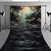 Aperturee Aperturee Ethereal Fine Art Sweep Photography Backdrop Abstract Dark Mystical Scene with Gold Fantasy Maternity Photo Prop