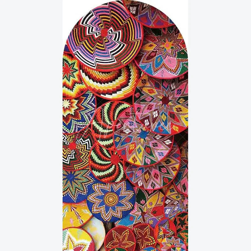 Aperturee - Aperturee Ethiopian Traditional Basket Arch Backdrop Cultural Pattern Festival Cover Unique African Photo Booth Decor