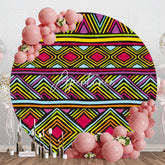 Aperturee - Aperturee Ethnic Geometric Pattern Round Ethiopian Backdrop