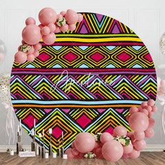 Aperturee - Aperturee Ethnic Geometric Pattern Round Ethiopian Backdrop