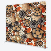Aperturee - Aperturee Ethnic Woven Basket Pattern Square Double-Sided Backdrop Tribal Geometric Design for Photo Studio