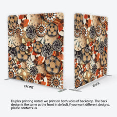 Aperturee - Aperturee Ethnic Woven Basket Pattern Square Double-Sided Backdrop Tribal Geometric Design for Photo Studio