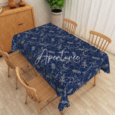 Aperturee - Aperturee Exquisite White Flower And Leaf Rectangle Tablecloth