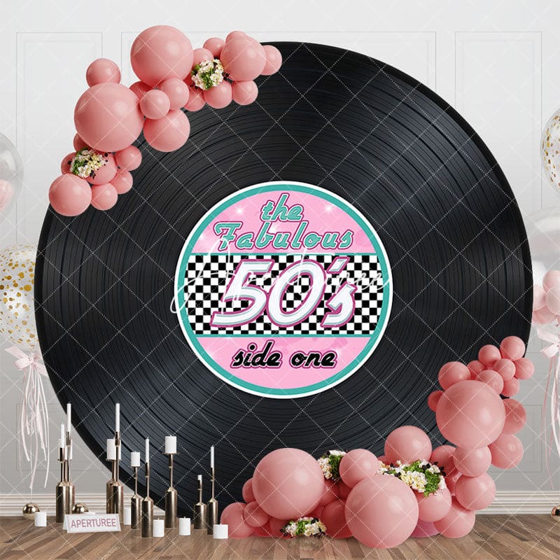 Aperturee - Aperturee Fabulous 50s Side One Vinyl Record Round Backdrop