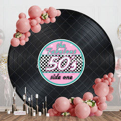 Aperturee - Aperturee Fabulous 50s Side One Vinyl Record Round Backdrop