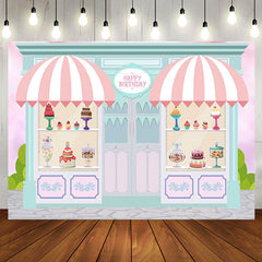 Aperturee - Aperturee Fairy Green Pink Dessert House Birthday Backdrop