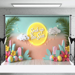 Aperturee - Aperturee Fairy Lights Soak Up The Sun Summer Photo Backdrop