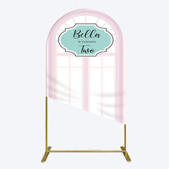 Aperturee - Aperturee Fairy Pink Window 2bd Birthday Party Arch Backdrop