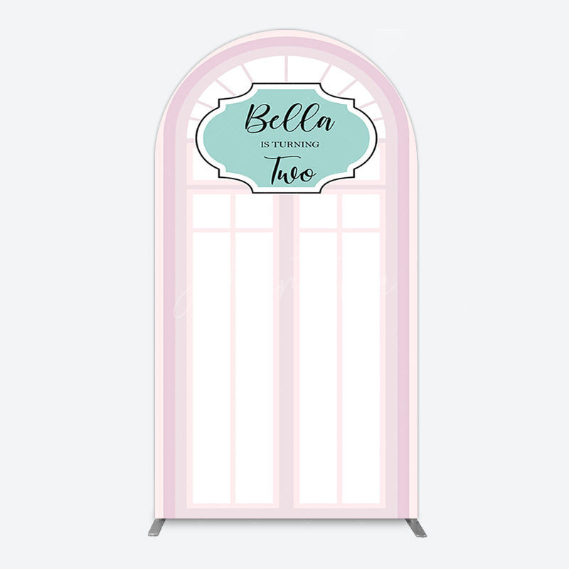 Aperturee - Aperturee Fairy Pink Window 2bd Birthday Party Arch Backdrop