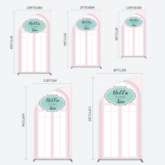 Aperturee - Aperturee Fairy Pink Window 2bd Birthday Party Half Moon Arch Backdrop