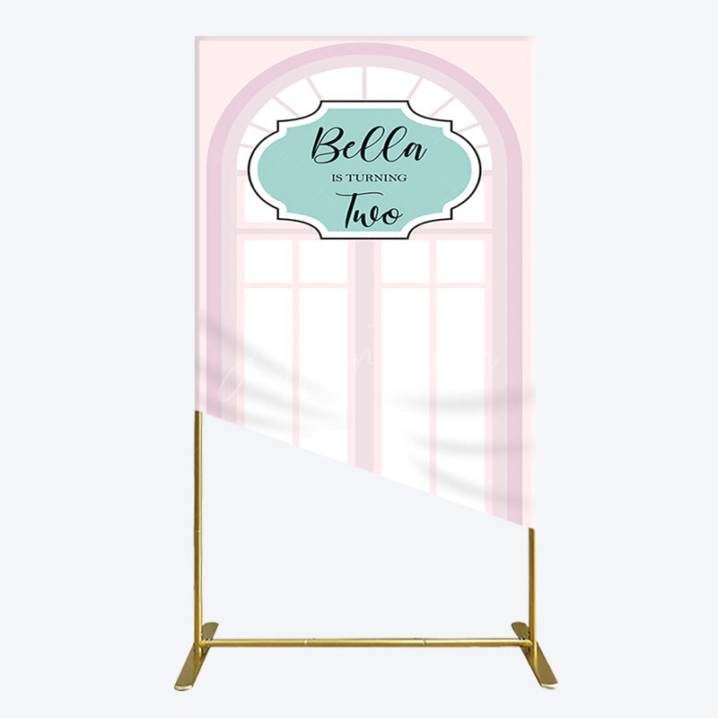 Aperturee - Aperturee Fairy Pink Window 2bd Birthday Party Rectangle Backdrop