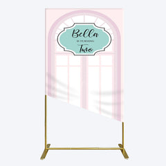 Aperturee - Aperturee Fairy Pink Window 2bd Birthday Party Rectangle Backdrop