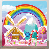 Aperturee - Aperturee Fairy Rainbow Cloud Candyland Pillow Cover Backdrop