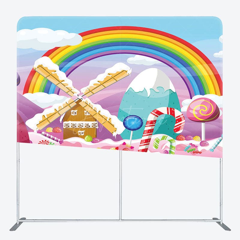 Aperturee - Aperturee Fairy Rainbow Cloud Candyland Pillow Cover Backdrop