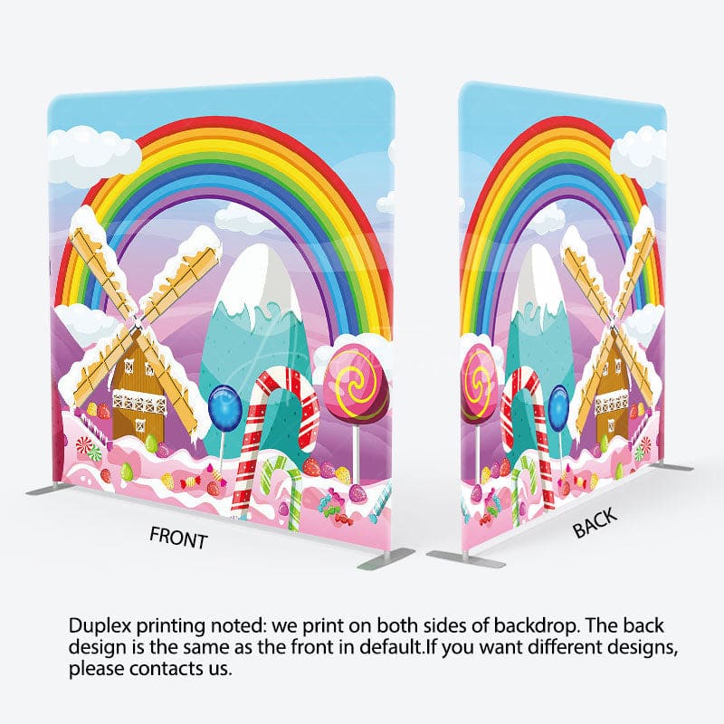 Aperturee - Aperturee Fairy Rainbow Cloud Candyland Pillow Cover Backdrop