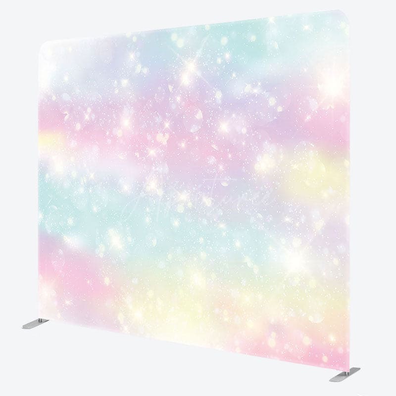 Aperturee - Aperturee Fairy Rainbow Sparkle Party Pillow Cover Backdrop