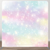 Aperturee - Aperturee Fairy Rainbow Sparkle Party Pillow Cover Backdrop