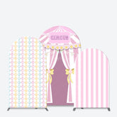 Aperturee - Aperturee Fairy Rhombus Stripe Circus Birthday Arch Backdrop