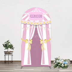 Aperturee - Aperturee Fairy Rhombus Stripe Circus Birthday Arch Backdrop