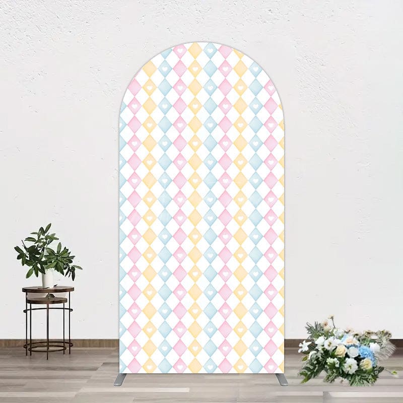 Aperturee - Aperturee Fairy Rhombus Stripe Circus Birthday Arch Backdrop
