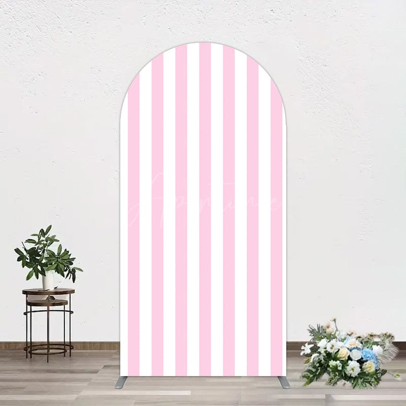 Aperturee - Aperturee Fairy Rhombus Stripe Circus Birthday Arch Backdrop