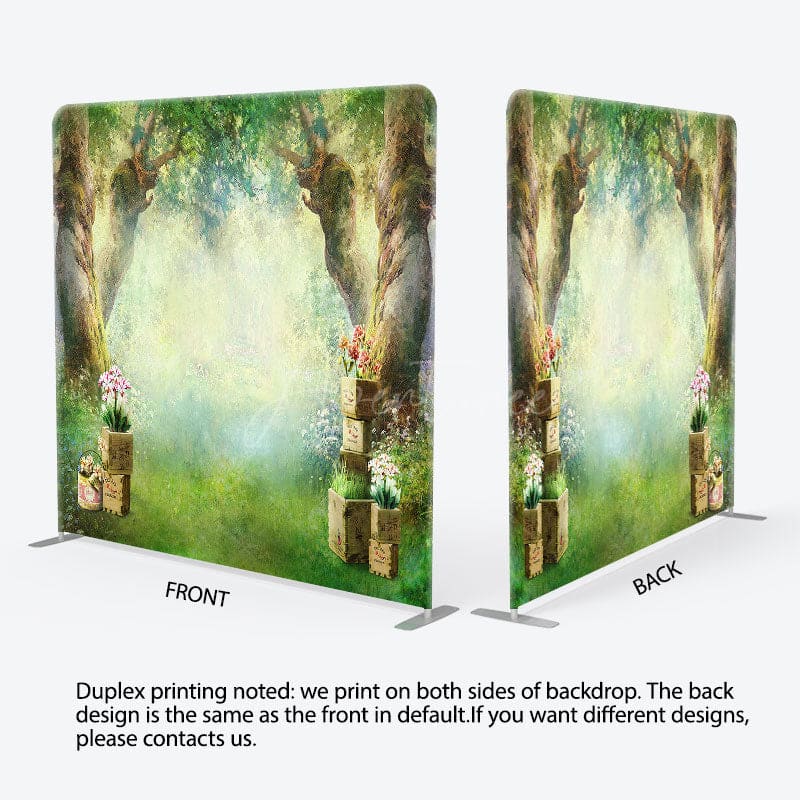 Aperturee - Aperturee Fairy Tale Forest Tree Birthday Pillow Case Backdrop
