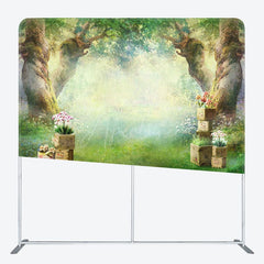 Aperturee - Aperturee Fairy Tale Forest Tree Birthday Pillow Case Backdrop