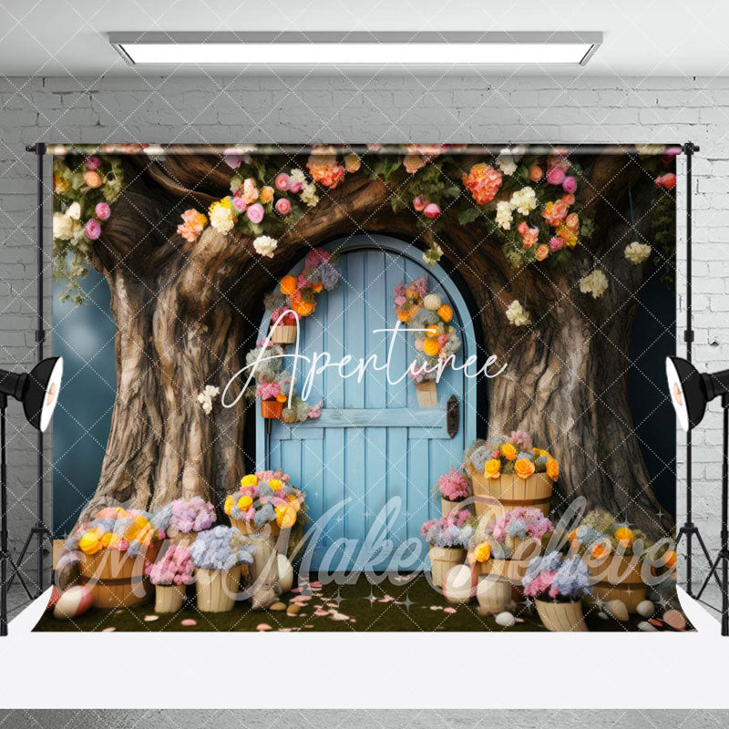Aperturee - Aperturee Fairy Tale Night Forest Tree House Room Set Backdrop
