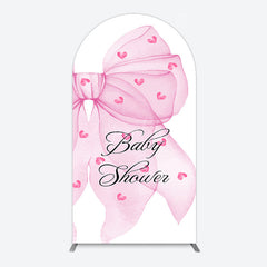 Aperturee - Aperturee Fairy Tale Pink Bow Tie Baby Shower Arch Backdrop