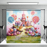Aperturee - Aperturee Fairytale Candy Castle Cake Smash Photo Backdrop