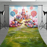 Aperturee - Aperturee Fairytale Candy Castle Cake Smash Sweep Backdrop