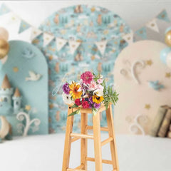 Aperturee - Aperturee Fairytale Castle and Dragon Photography Backdrop Knight Adventure Party Banner