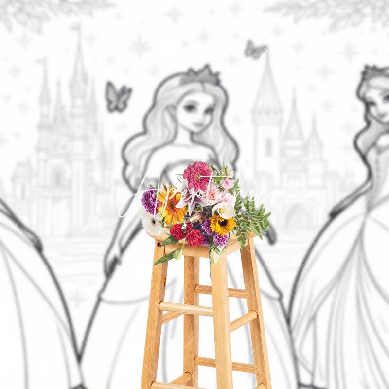 Aperturee - Aperturee Fairytale Elegant Princess Castle Night Sky Backdrop