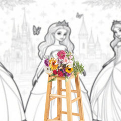 Aperturee - Aperturee Fairytale Elegant Princess Castle Night Sky Backdrop