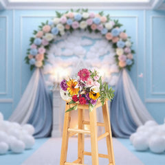 Aperturee - Aperturee Fairytale Floral Paradise Wedding Photo Backdrop