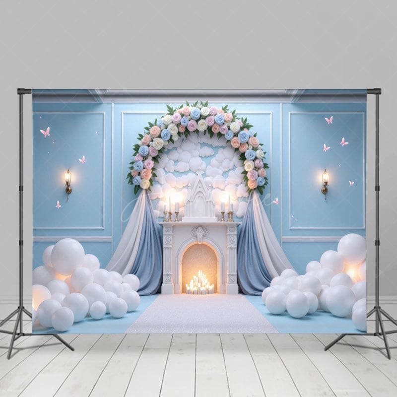 Aperturee - Aperturee Fairytale Floral Paradise Wedding Photo Backdrop