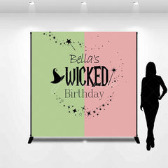Aperturee - Aperturee Fairytale Green Pink Custom Wicked Birthday Backdrop