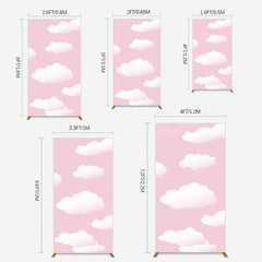 Aperturee - Aperturee Fairytale Pink White Clouds Birthday Rectangle Backdrop