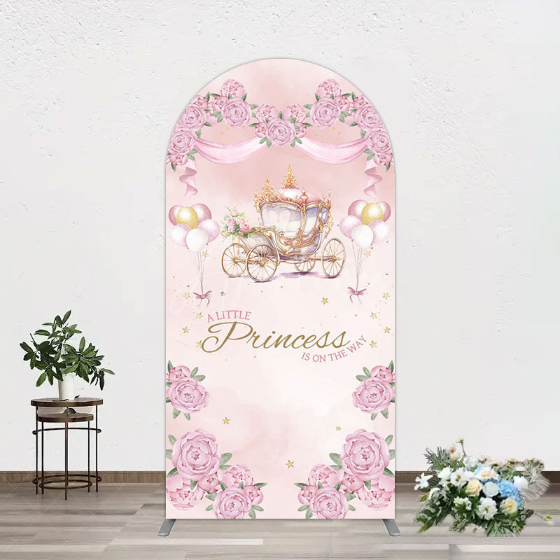 Aperturee - Aperturee Fairytale Princess Carriage Baby Shower Arch Backdrop