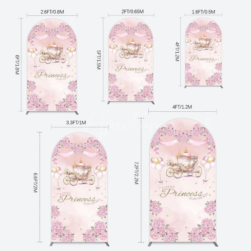 Aperturee - Aperturee Fairytale Princess Carriage Baby Shower Arch Backdrop