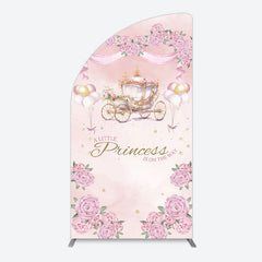 Aperturee - Aperturee Fairytale Princess Carriage Baby Shower Half Moon Arch Backdrop