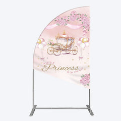 Aperturee - Aperturee Fairytale Princess Carriage Baby Shower Half Moon Arch Backdrop