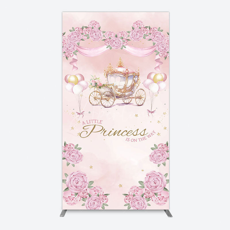 Aperturee - Aperturee Fairytale Princess Carriage Baby Shower Rectangle Backdrop