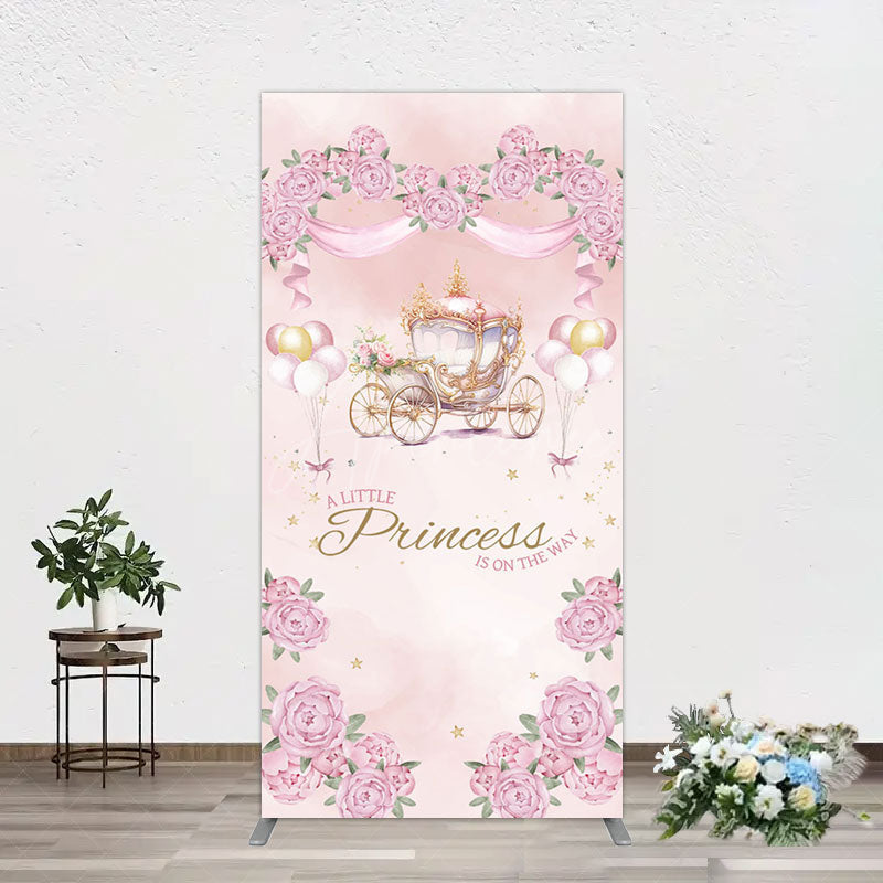 Aperturee - Aperturee Fairytale Princess Carriage Baby Shower Rectangle Backdrop