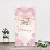 Aperturee - Aperturee Fairytale Princess Carriage Baby Shower Rectangle Backdrop